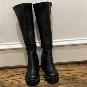 Steve Madden Roxanna Black Knee High Boot